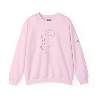 Ireland Outline Crewneck Sweatshirt — Minimal Irish Map Design with 'Heart' Accent Personalize