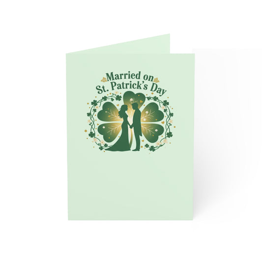 St. Patrick's Day Wedding Anniversary Greeting Card — "Married on St. Patrick's Day" Anniversary Card Personalize