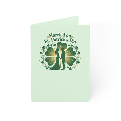 St. Patrick's Day Wedding Anniversary Greeting Card — "Married on St. Patrick's Day" Anniversary Card Personalize