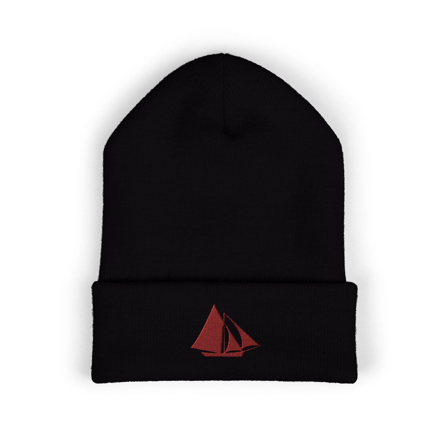 Embroider Galway Hooker Sailboat Cuffed Beanie — Irish Nautical Winter Hat