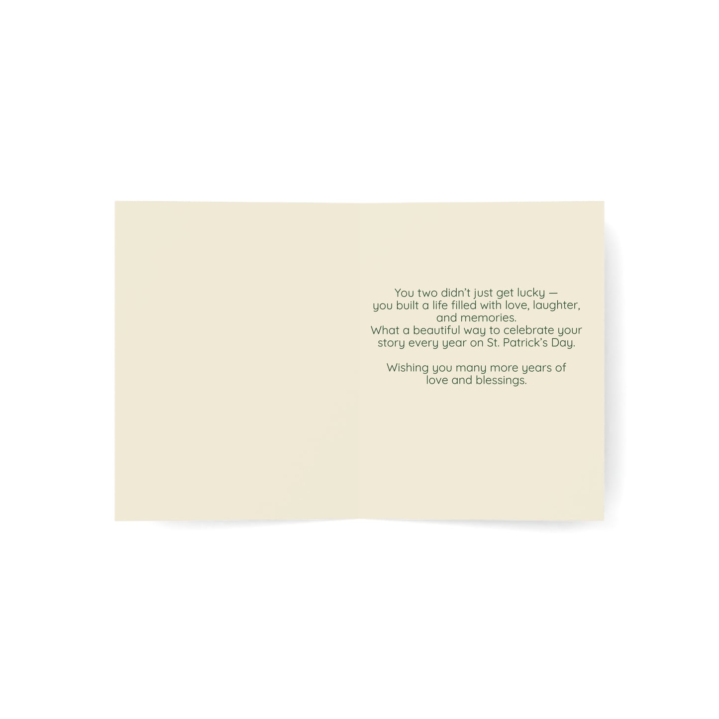 St. Patrick’s Day Wedding Anniversary Card — Personalized Couple Greeting Card