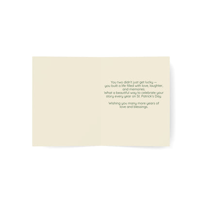 St. Patrick’s Day Wedding Anniversary Card — Personalized Couple Greeting Card