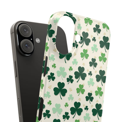 Shamrock Pattern Slim Phone Case — Irish Clover Protective Cover