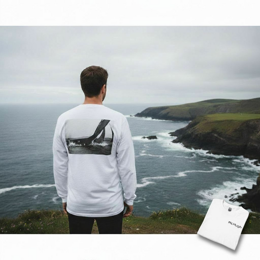 Personalized Galway Hooker Long Sleeve Tee — Custom Boat Photo & Name