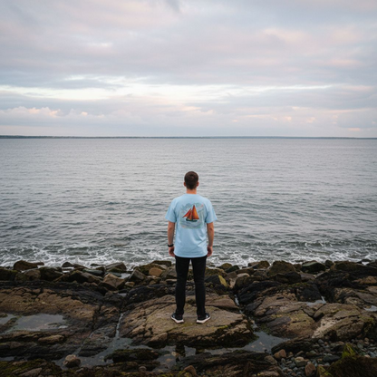 Personalized Irish Tides Unisex Heavy Cotton Tee | Galway Hooker Watercolor | Nautical Ocean Lover Gift