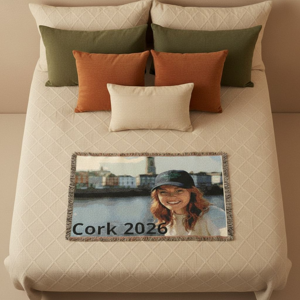 Custom Photo Woven Blanket — Personalized Travel & Keepsake Throw