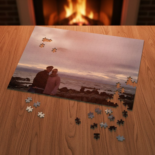 Personalized Photo Jigsaw Puzzle with Tin — Custom Memory Keepsake (Family, Travel, Ireland)