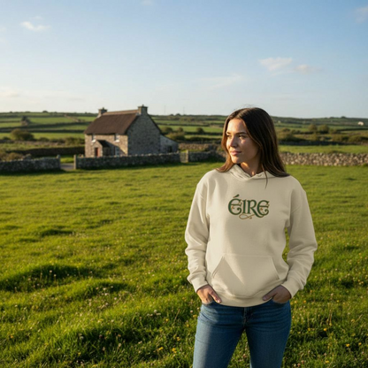 Éire Celtic Hoodie — Irish Heritage Script Pullover, Personalize