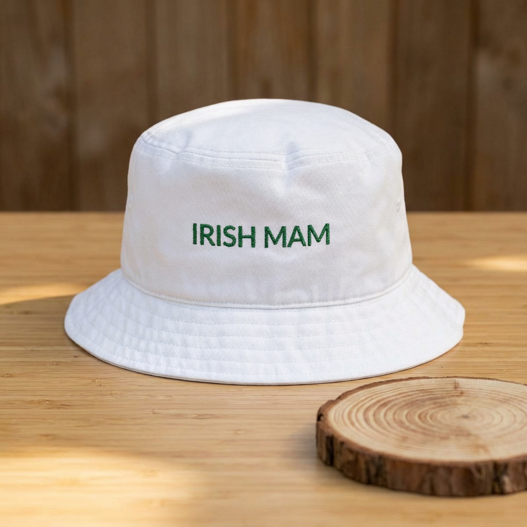 Irish Mam Embroidered Bucket Hat —  Personalize Gift for Moms