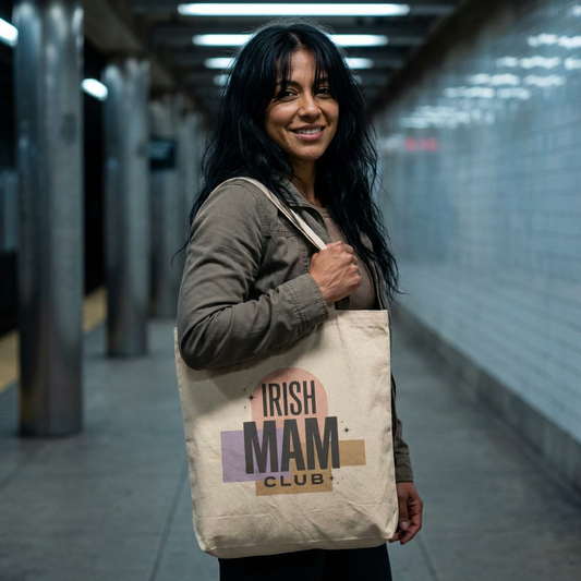Tote Bag — "Irish Mam Club" Cotton Canvas Tote | Mother's Day Gift for Moms