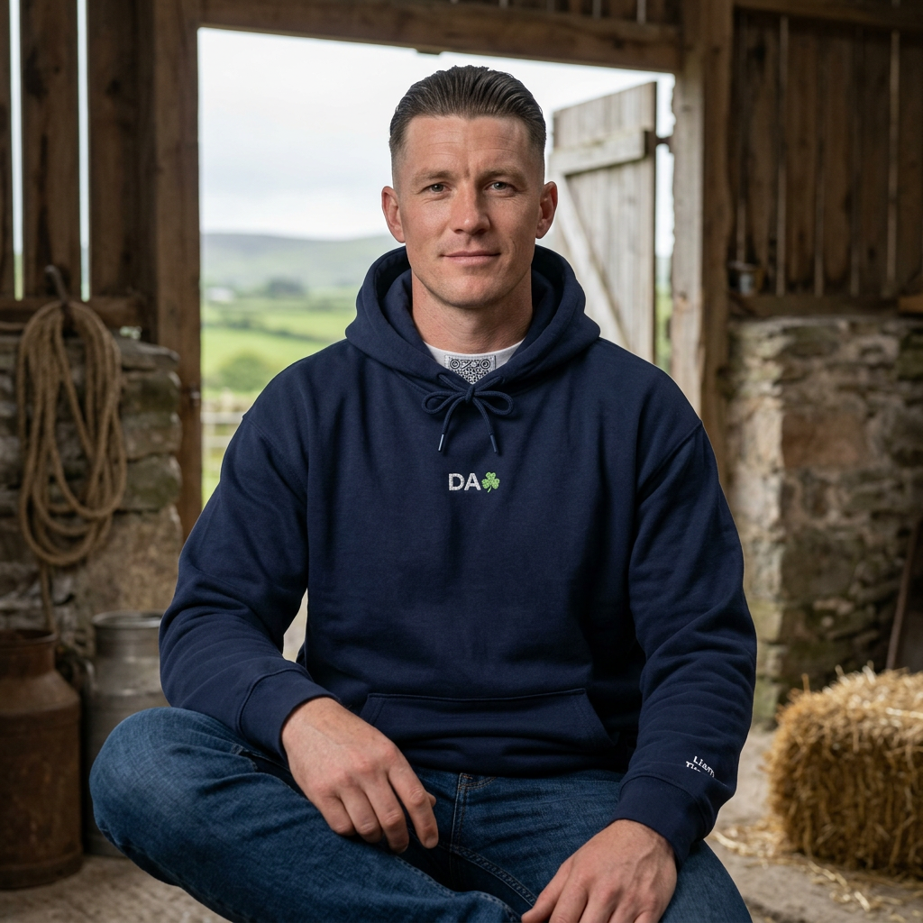 Hoodie • 'Da' Shamrock Logo Pullover – Personalize Gift for Fathers