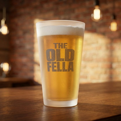 Frosted Pint Glass - "The Old Fella" 16oz Novelty Beer Glass