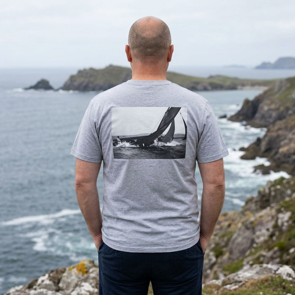 Personalized Galway Hooker Tee — Custom Boat Photo & Name