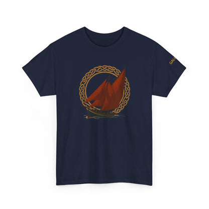 Galway Hooker Nautical T‑Shirt — "Heritage Sails On" Personalized Back & Sleeve Tee