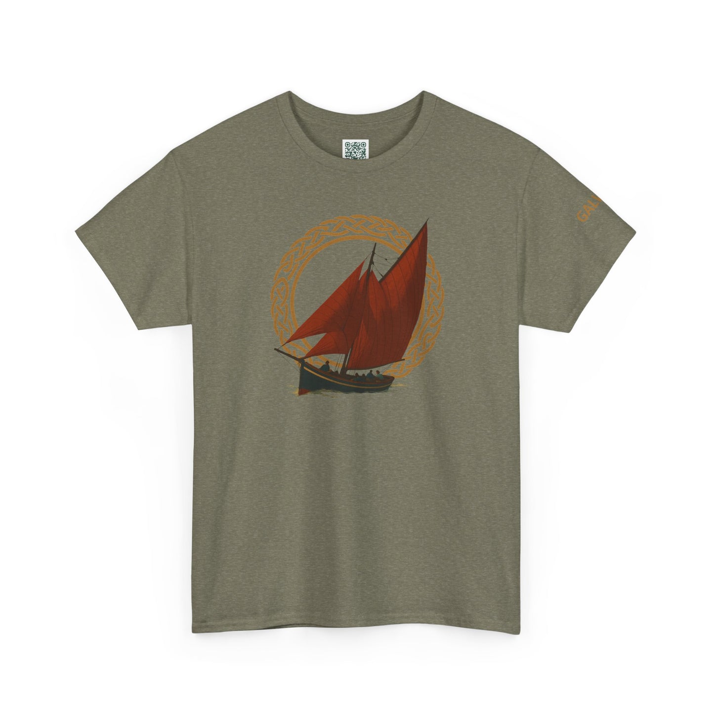 Galway Hooker Nautical T‑Shirt — "Heritage Sails On" Personalized Back & Sleeve Tee