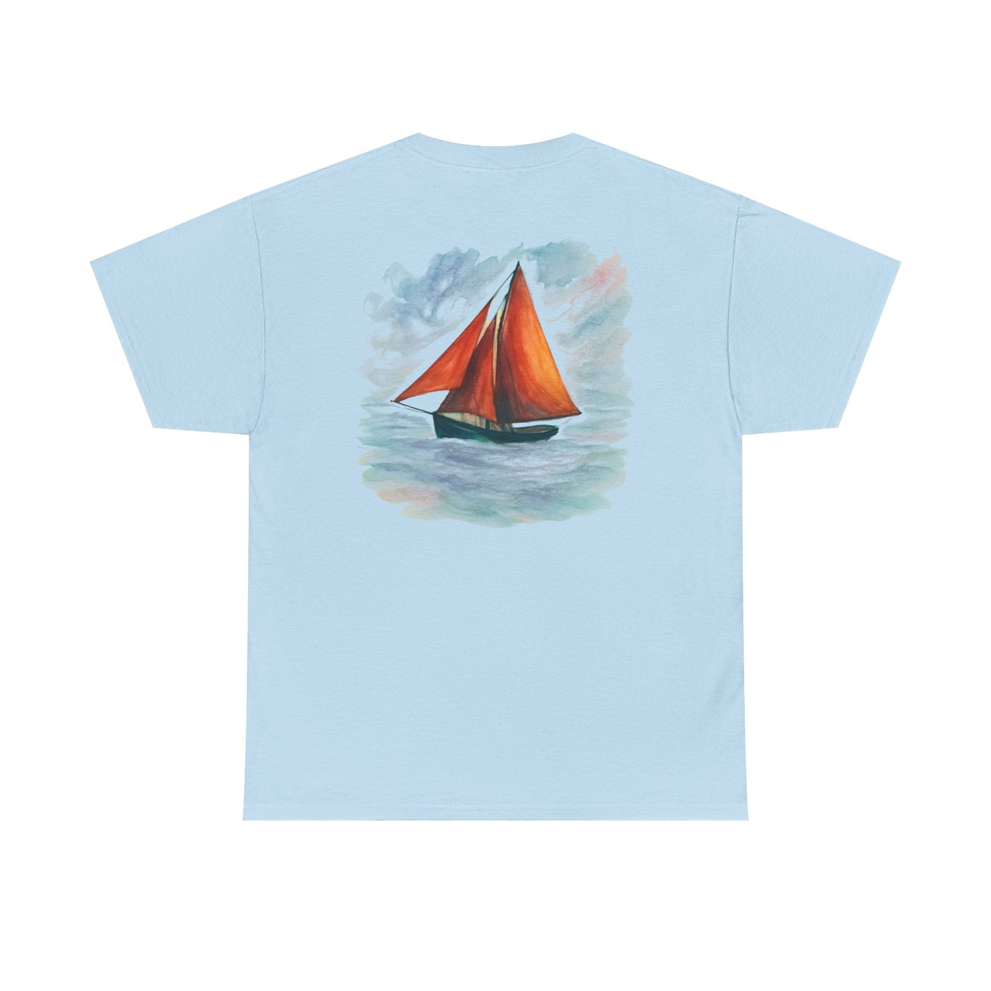 Personalized Irish Tides Unisex Heavy Cotton Tee | Galway Hooker Watercolor | Nautical Ocean Lover Gift