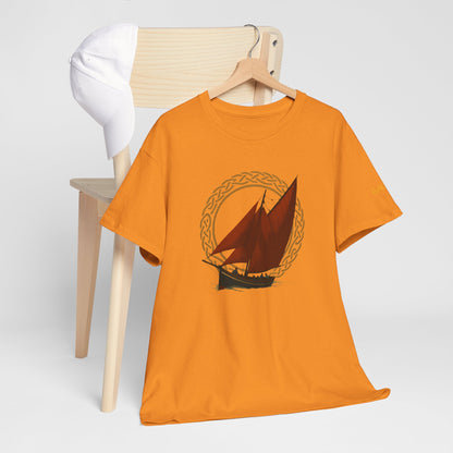 Galway Hooker Nautical T‑Shirt — "Heritage Sails On" Personalized Back & Sleeve Tee