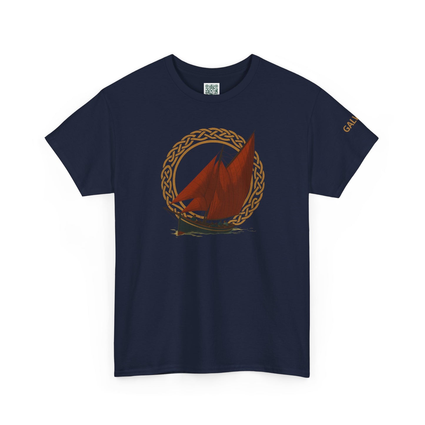 Galway Hooker Nautical T‑Shirt — "Heritage Sails On" Personalized Back & Sleeve Tee