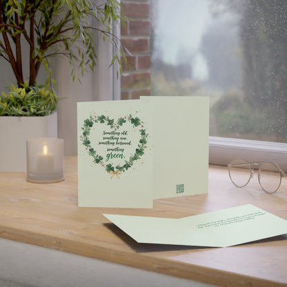 St. Patrick's Day Wedding Card — "Something old, something new, something borrowed, something green" — Personalized Congratulations