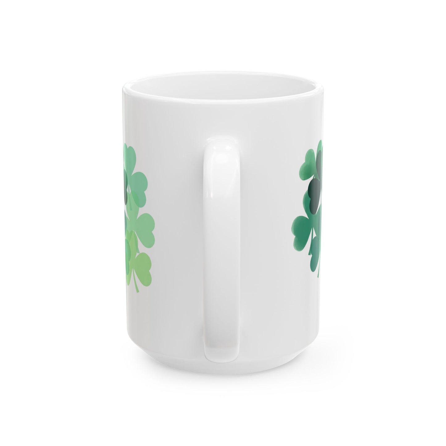 St. Patrick’s Shamrock Ceramic Mug — Green Clover Pattern (11oz, 15oz)