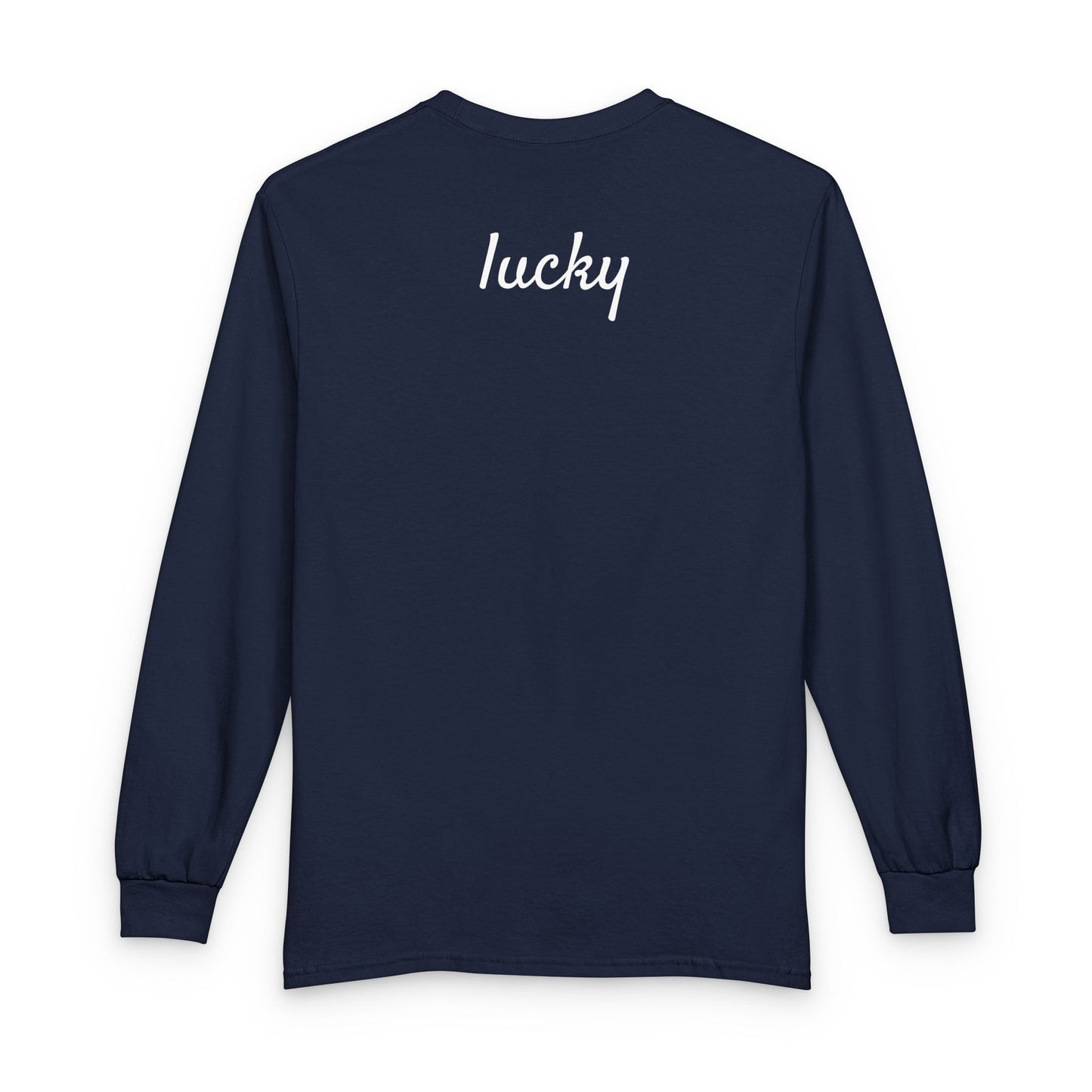 Personalize Long Sleeve T-Shirt - Minimal White Chest Shamrock Graphic
