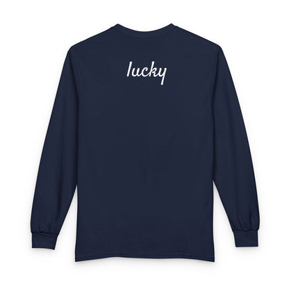 Personalize Long Sleeve T-Shirt - Minimal White Chest Shamrock Graphic