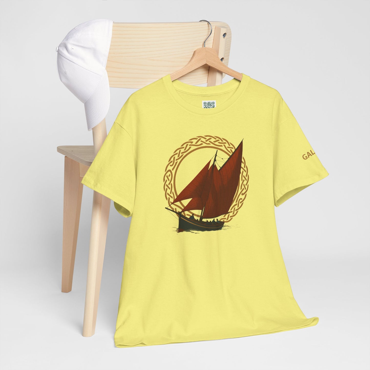 Galway Hooker Nautical T‑Shirt — "Heritage Sails On" Personalized Back & Sleeve Tee