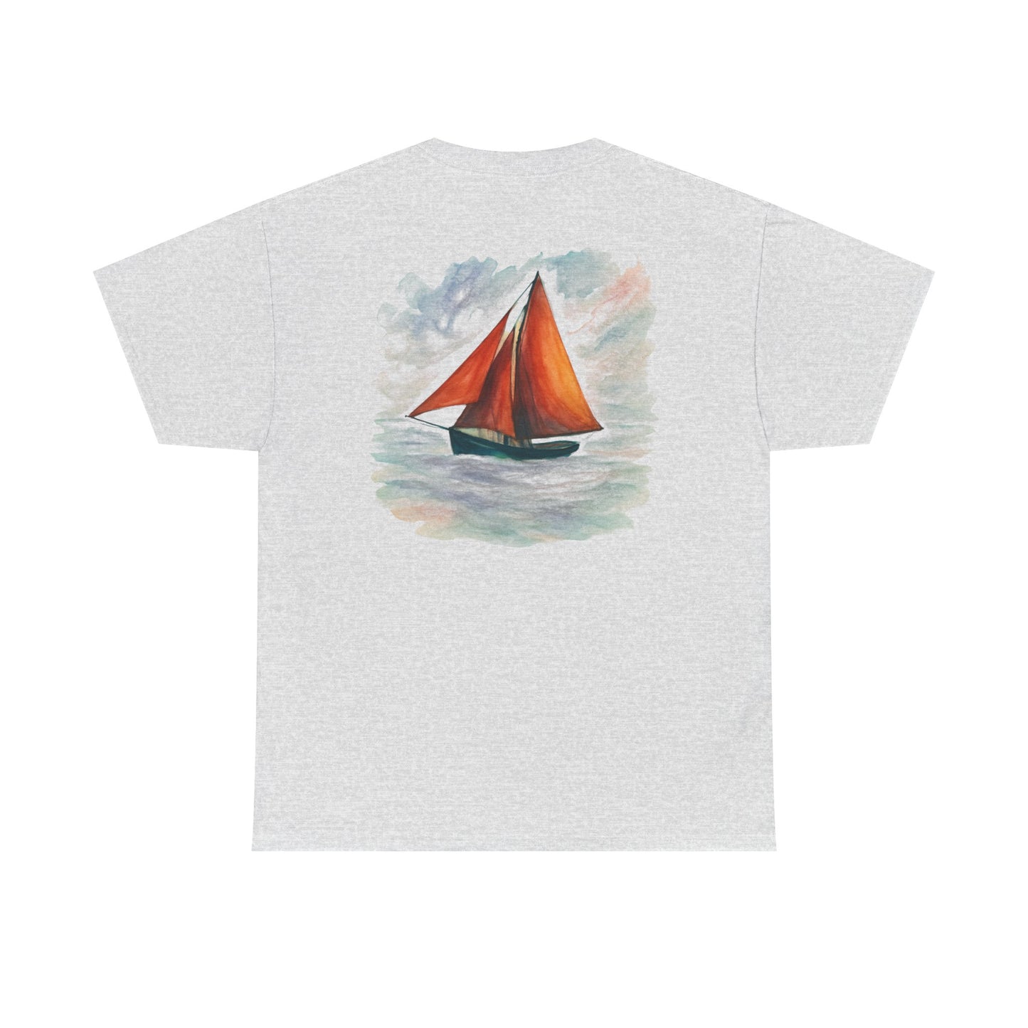 Personalized Irish Tides Unisex Heavy Cotton Tee | Galway Hooker Watercolor | Nautical Ocean Lover Gift