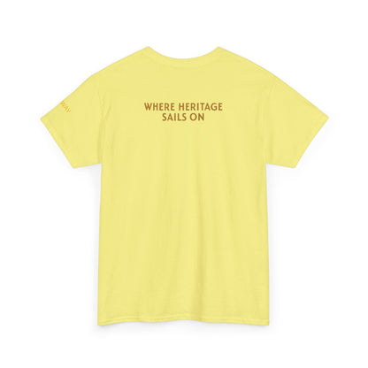 Galway Hooker Nautical T‑Shirt — "Heritage Sails On" Personalized Back & Sleeve Tee