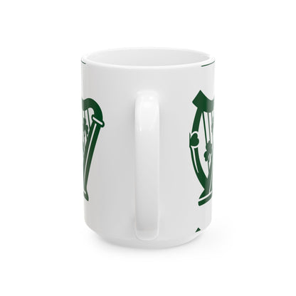 Shamrock Harp Ceramic Mug — Irish St. Patrick's Day Coffee Cup (11oz & 15oz)