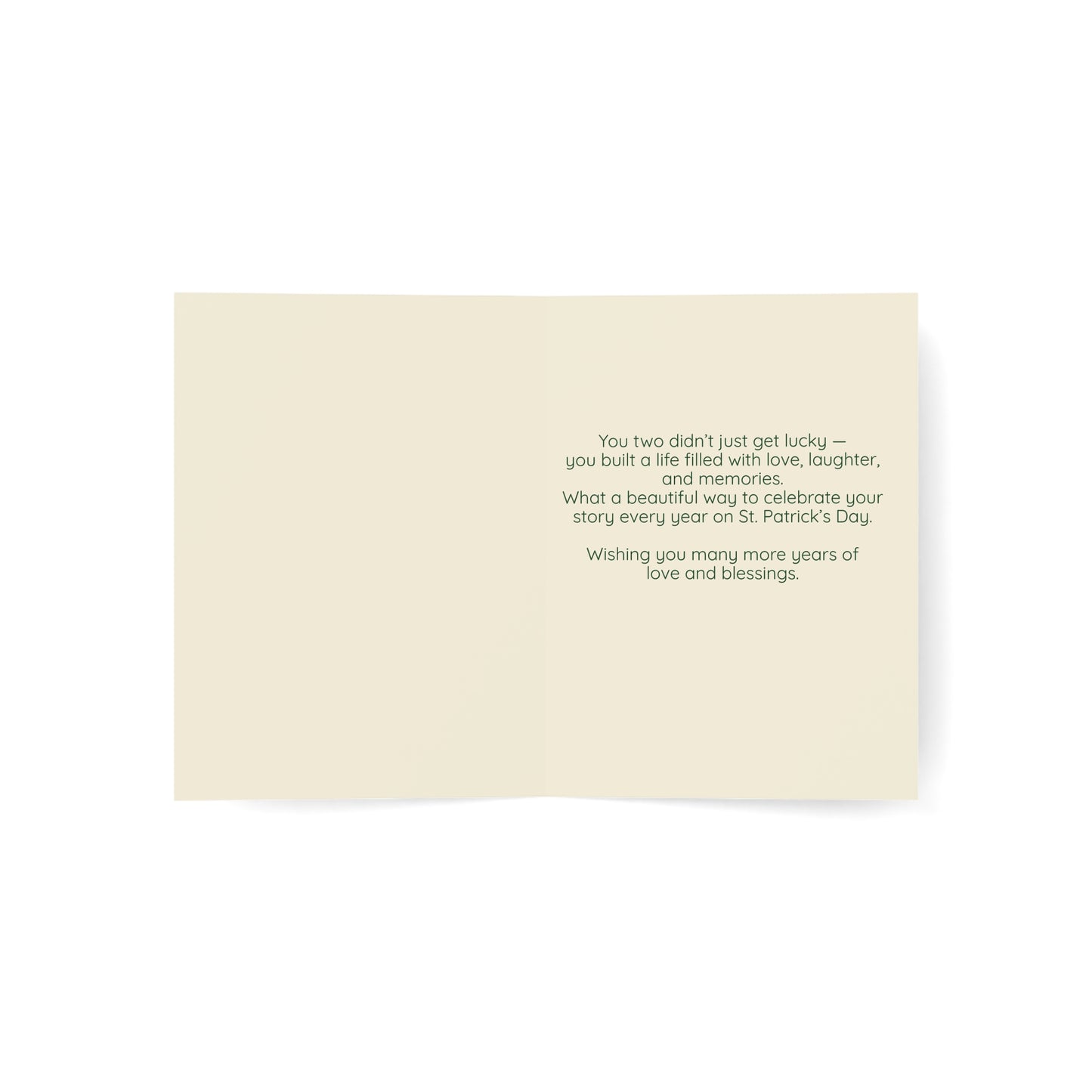 St. Patrick’s Day Wedding Anniversary Card — Personalized Couple Greeting Card