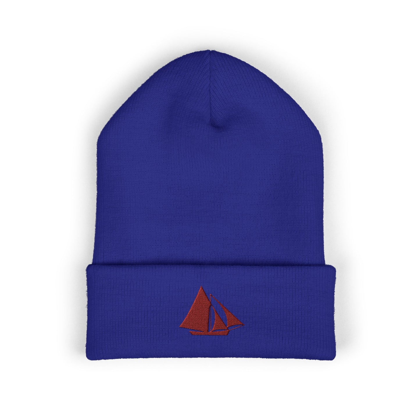 Embroider Galway Hooker Sailboat Cuffed Beanie — Irish Nautical Winter Hat