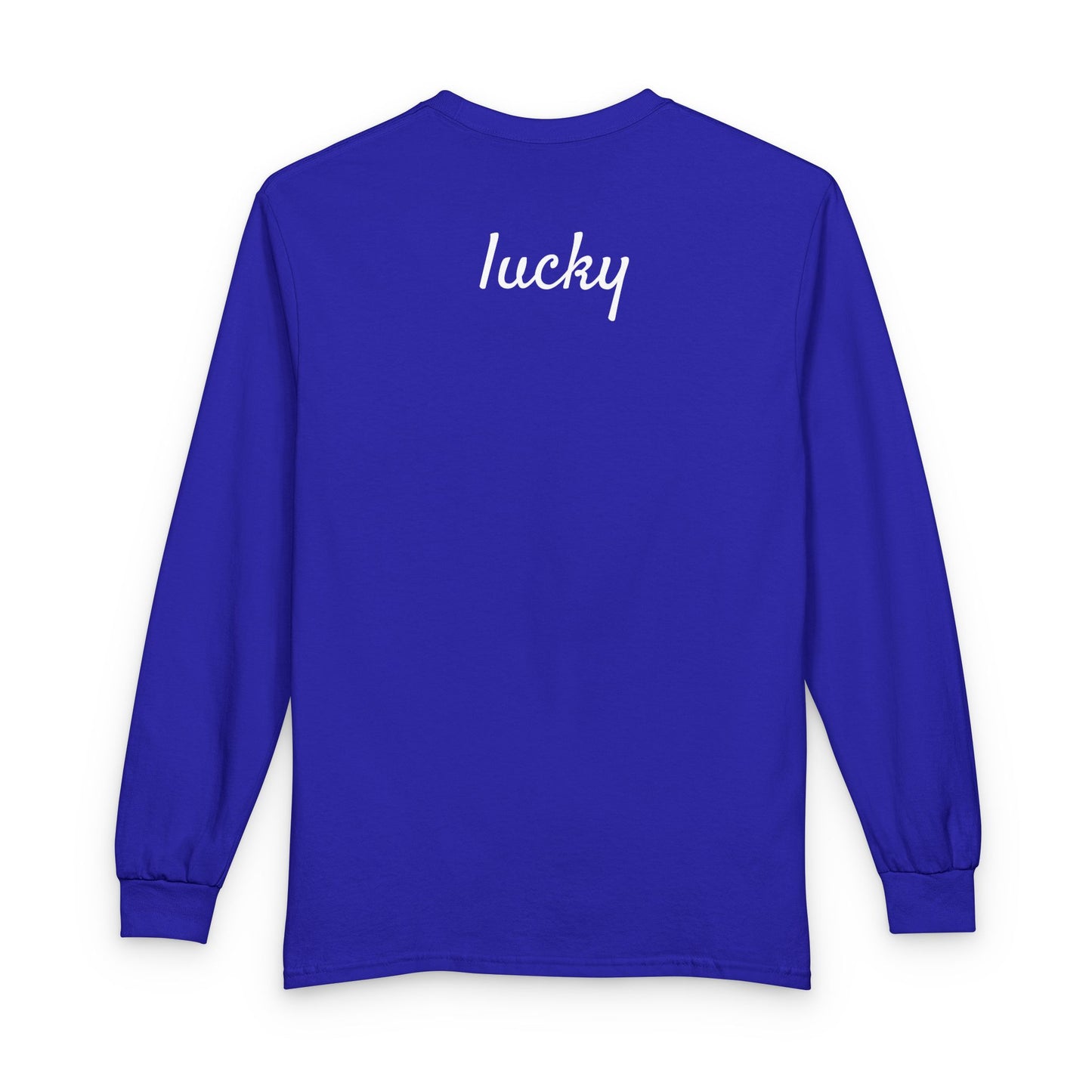 Personalize Long Sleeve T-Shirt - Minimal White Chest Shamrock Graphic