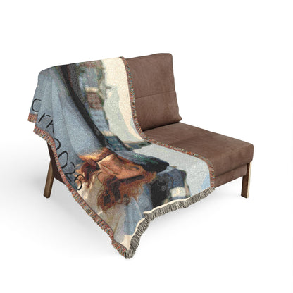 Custom Photo Woven Blanket — Personalized Travel & Keepsake Throw