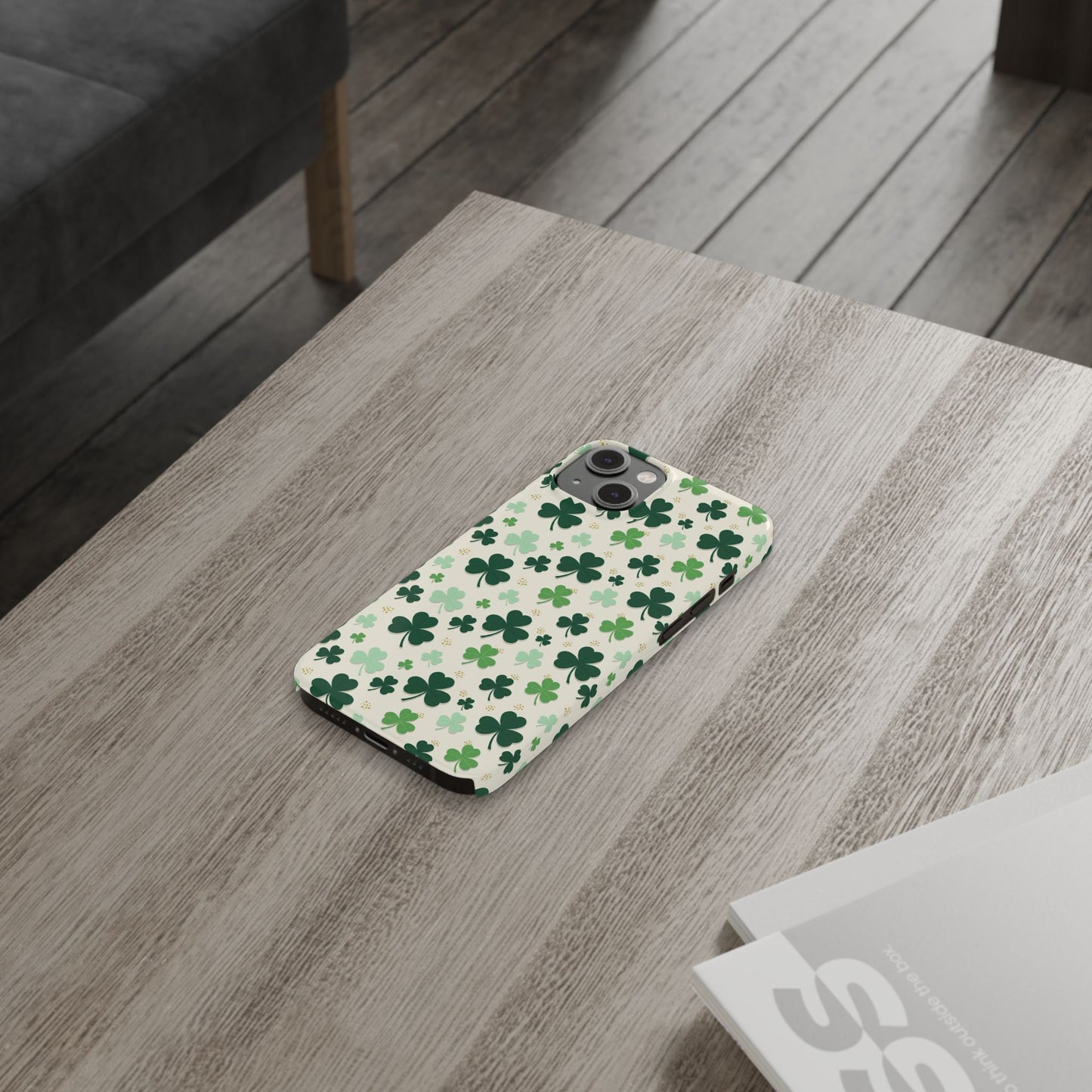 Shamrock Pattern Slim Phone Case — Irish Clover Protective Cover