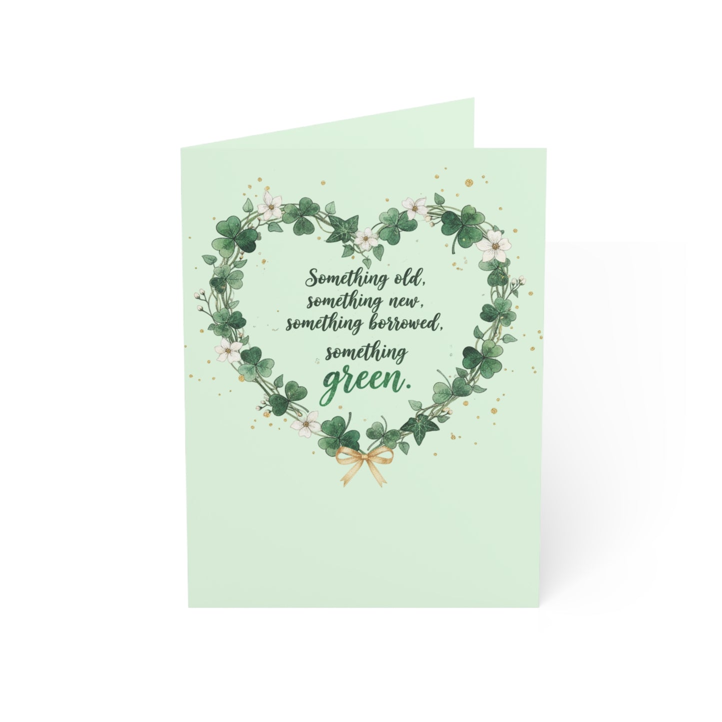 St. Patrick's Day Wedding Card — "Something old, something new, something borrowed, something green" — Personalized Congratulations