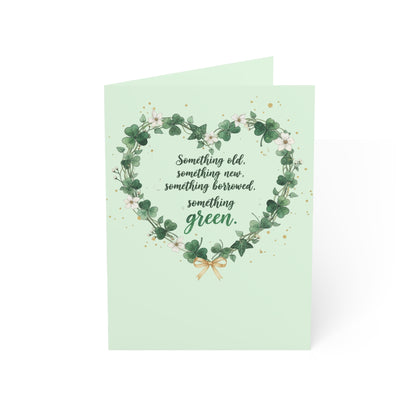 St. Patrick's Day Wedding Card — "Something old, something new, something borrowed, something green" — Personalized Congratulations