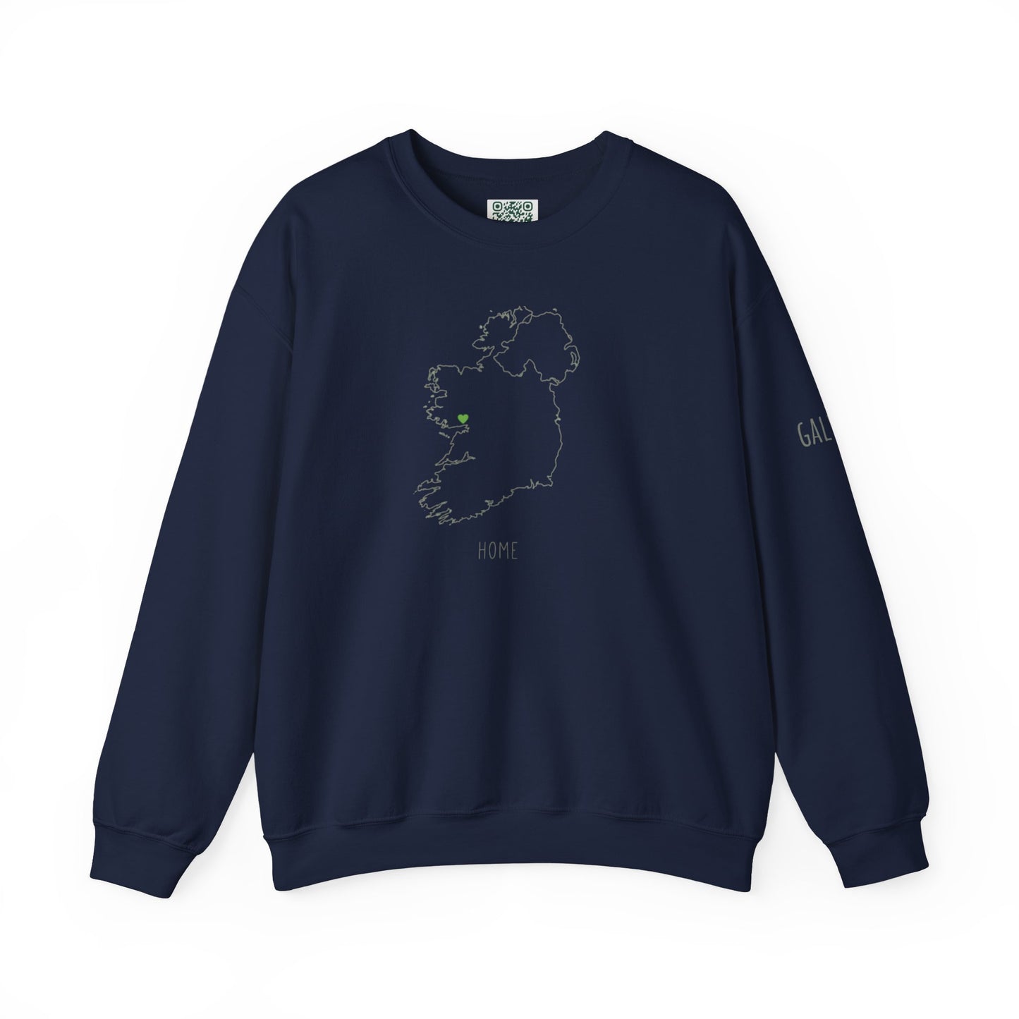 Ireland Outline Crewneck Sweatshirt — Minimal Irish Map Design with 'Heart' Accent Personalize