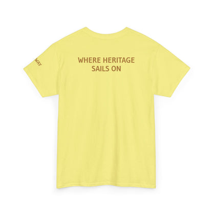 Galway Hooker Nautical T‑Shirt — "Heritage Sails On" Personalized Back & Sleeve Tee