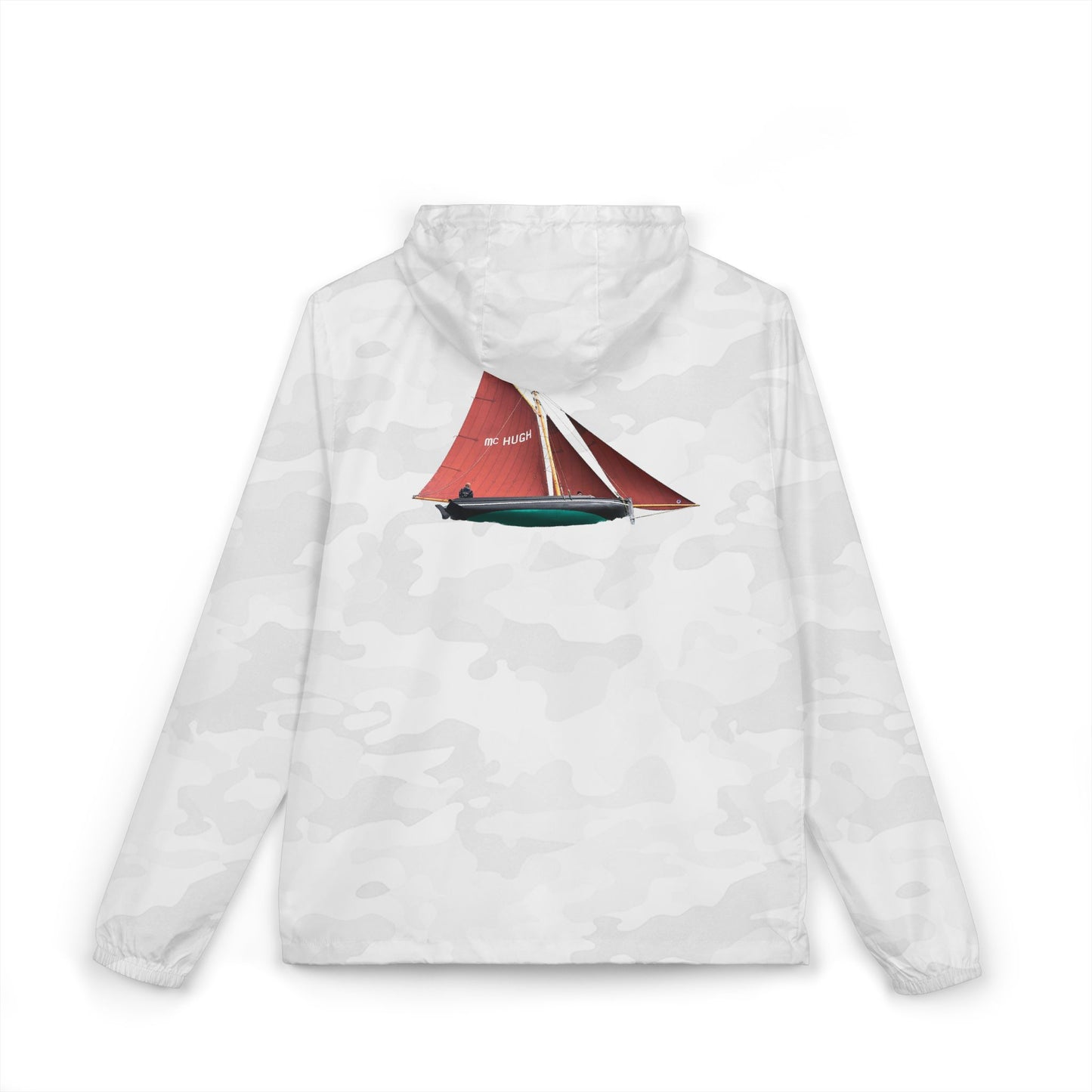 Captain Red Sailboat Hooded Windbreaker Jacket