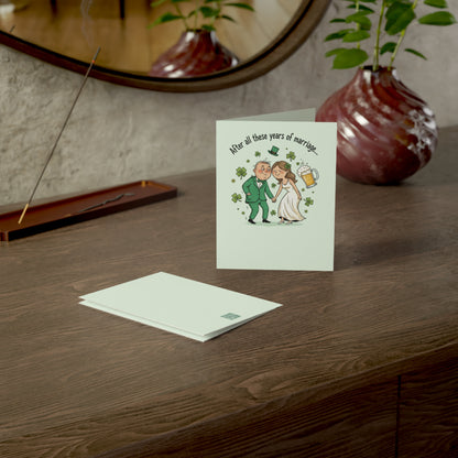 St. Patrick's Day Anniversary Card — "I Still Think Marrying You on St. Patrick's Day…Lucky or Drunk" (Humorous)