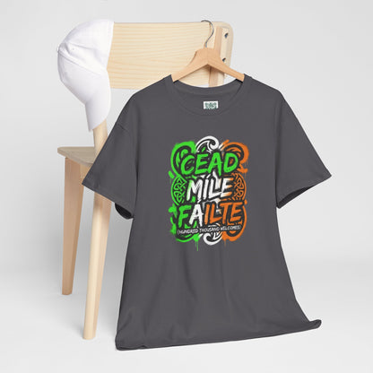 Céad Míle Fáilte St. Patrick's Day T-Shirt — Irish Welcome Tee (stpatricksday2026) Personalize