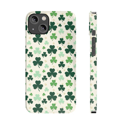 Shamrock Pattern Slim Phone Case — Irish Clover Protective Cover