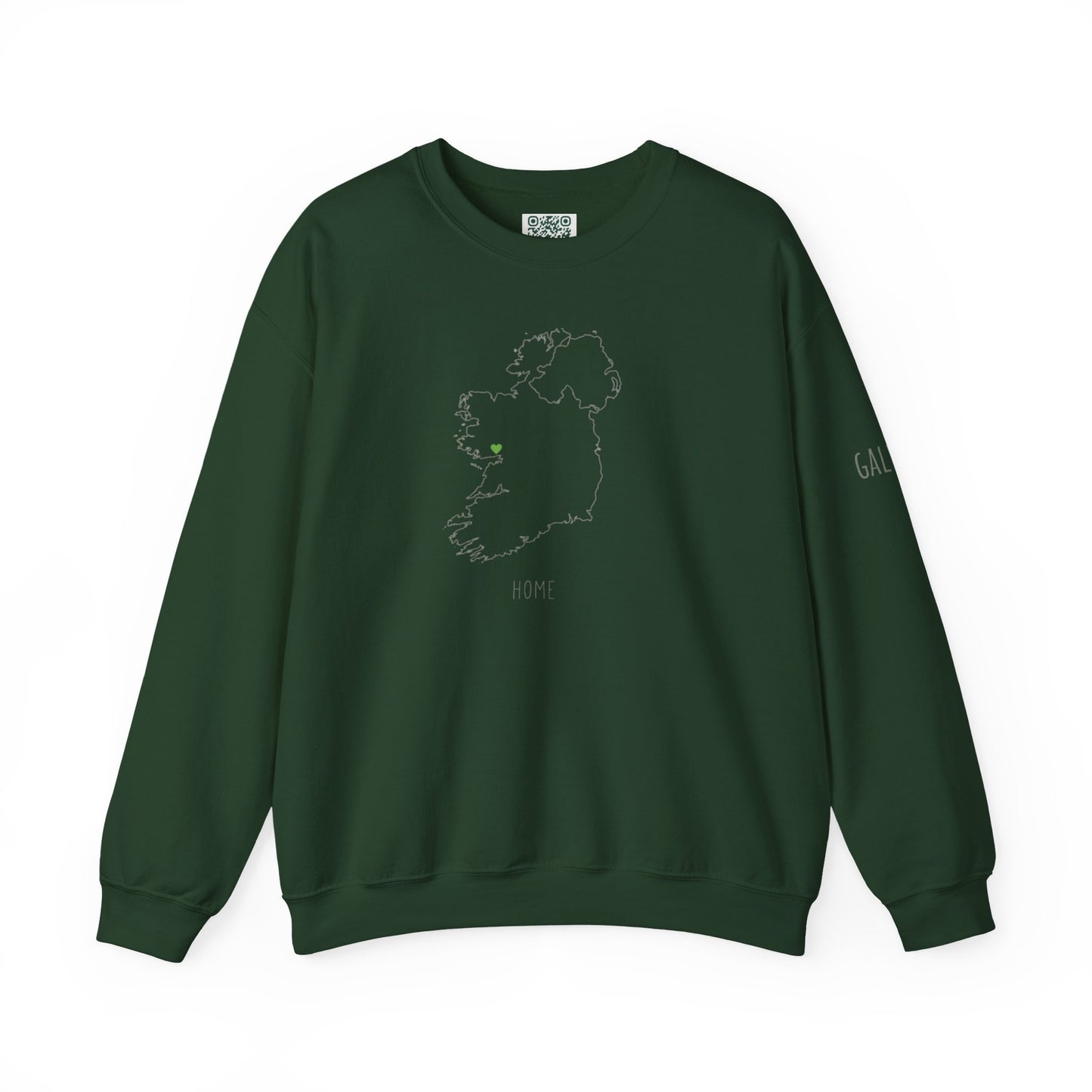 Ireland Outline Crewneck Sweatshirt — Minimal Irish Map Design with 'Heart' Accent Personalize