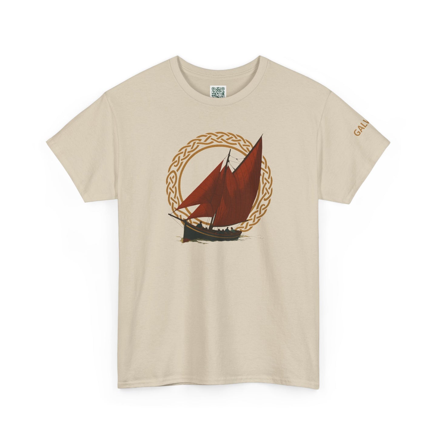 Galway Hooker Nautical T‑Shirt — "Heritage Sails On" Personalized Back & Sleeve Tee