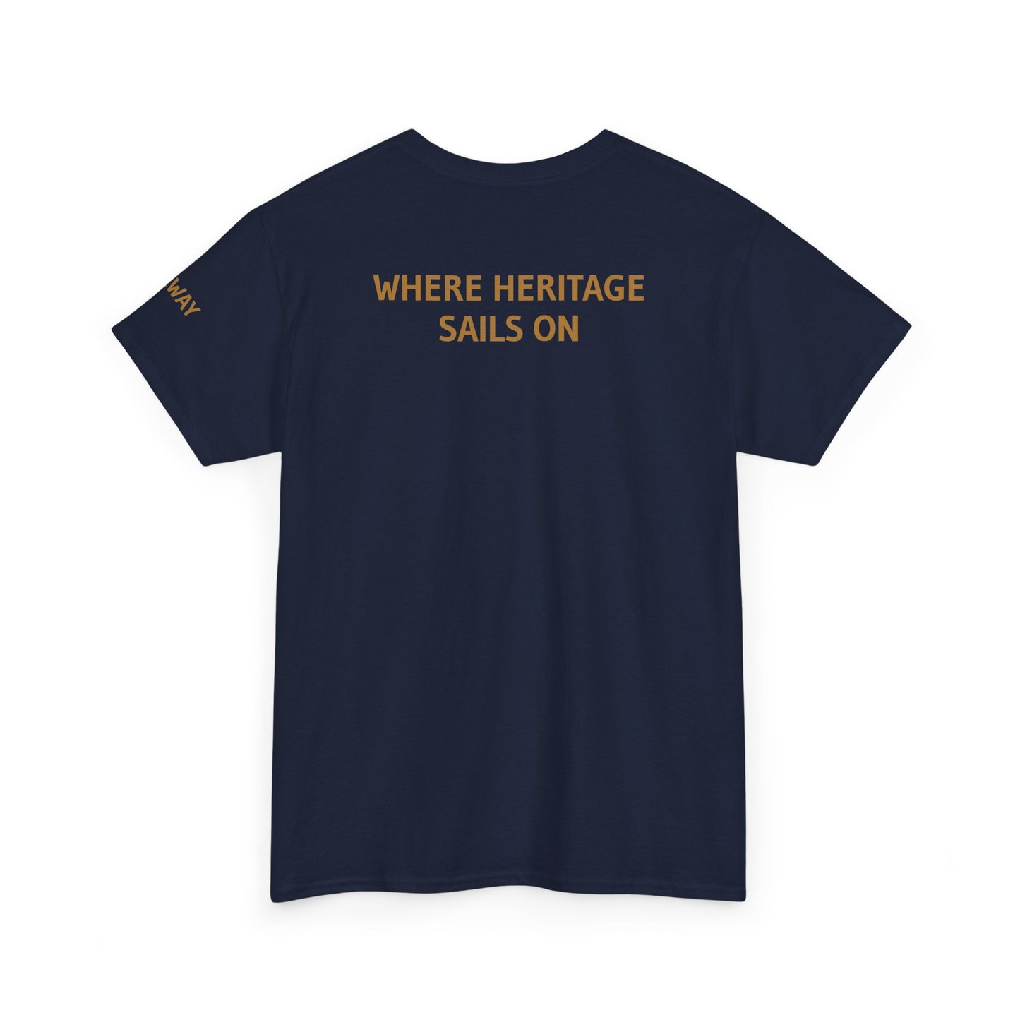 Galway Hooker Nautical T‑Shirt — "Heritage Sails On" Personalized Back & Sleeve Tee
