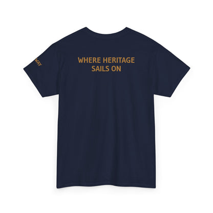Galway Hooker Nautical T‑Shirt — "Heritage Sails On" Personalized Back & Sleeve Tee