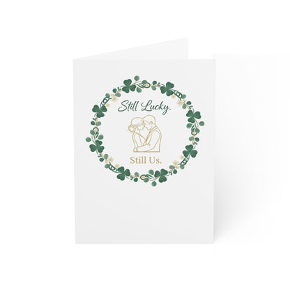 St. Patrick's Day Anniversary Card — "Still Lucky, Still Us" Greeting Card, Personalize