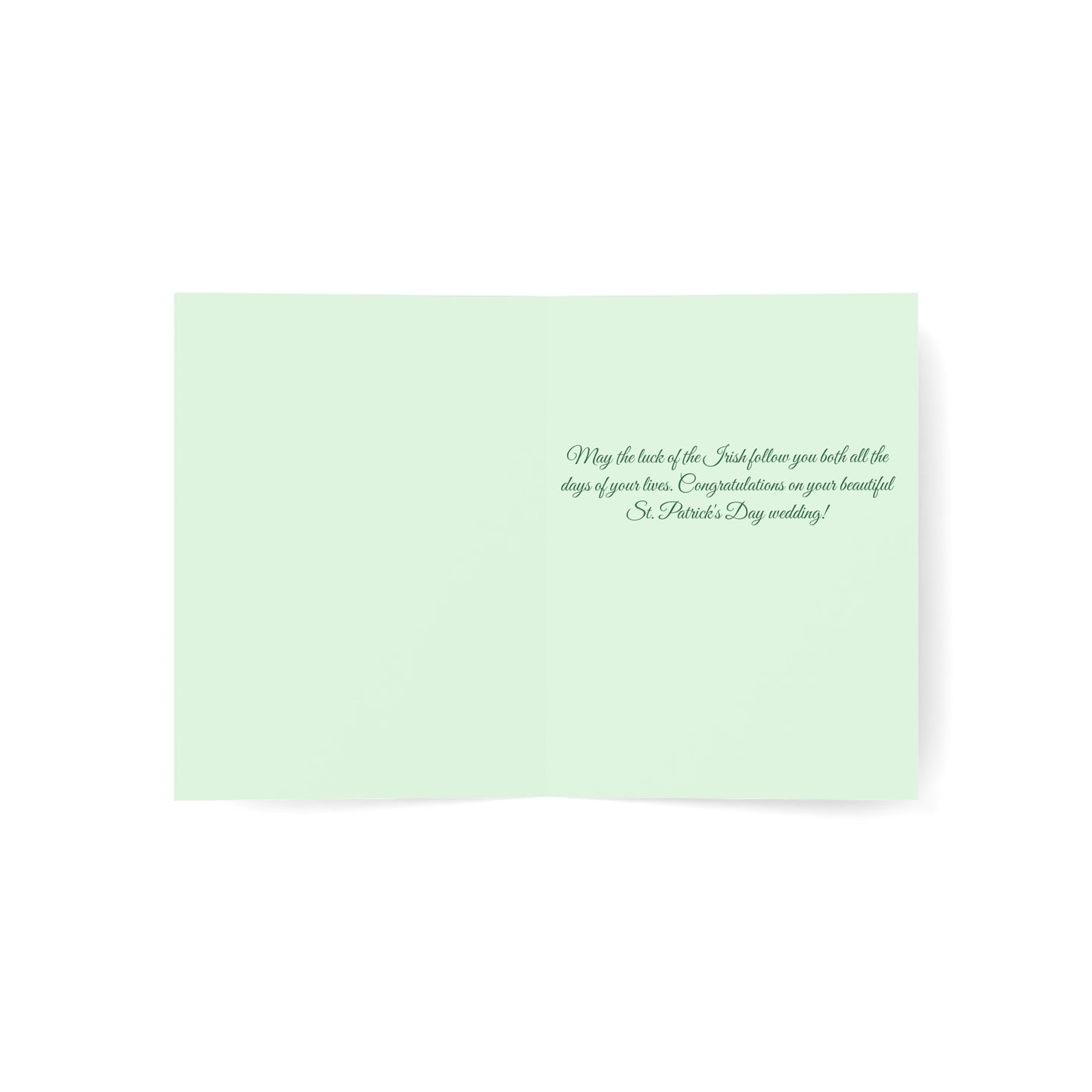 St. Patrick's Day Wedding Card — "Something old, something new, something borrowed, something green" — Personalized Congratulations