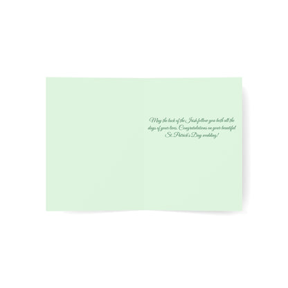 St. Patrick's Day Wedding Card — "Something old, something new, something borrowed, something green" — Personalized Congratulations